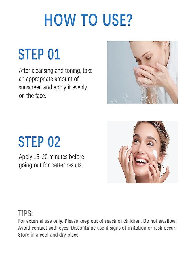 LuckNest 2Pcs Centella Sunscreen SPF 50, Lightweight Hyaluronic Acid Centella Asiatica Moisturizing Sunscreen, Face Sun Screen Long-Lasting Protection, Centella Madagascar Moisture Cream(1.69 fl.oz, 50ml)*2 - Image 5