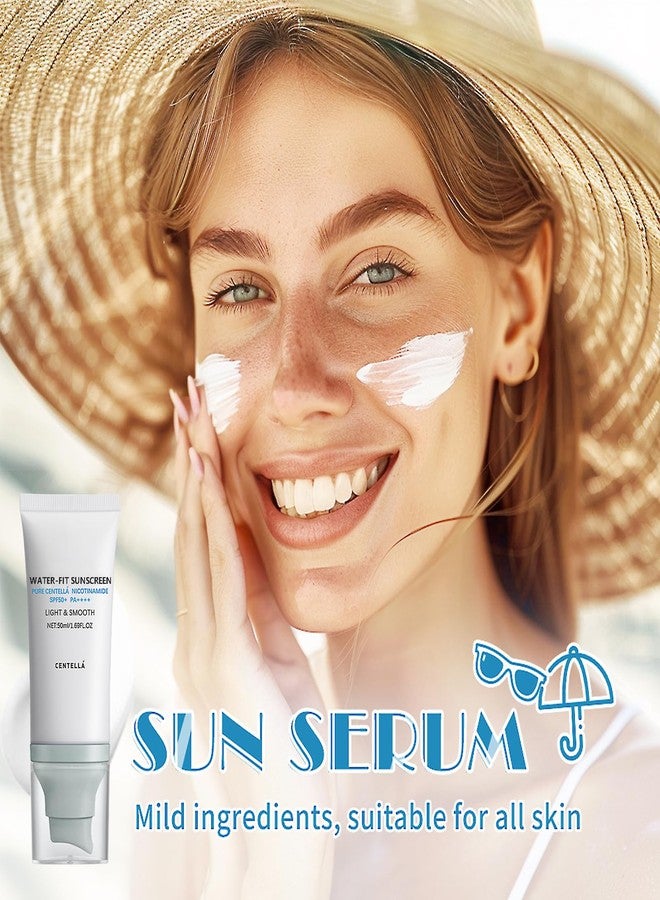 LuckNest 2Pcs Centella Sunscreen SPF 50, Lightweight Hyaluronic Acid Centella Asiatica Moisturizing Sunscreen, Face Sun Screen Long-Lasting Protection, Centella Madagascar Moisture Cream(1.69 fl.oz, 50ml)*2 - Image 2