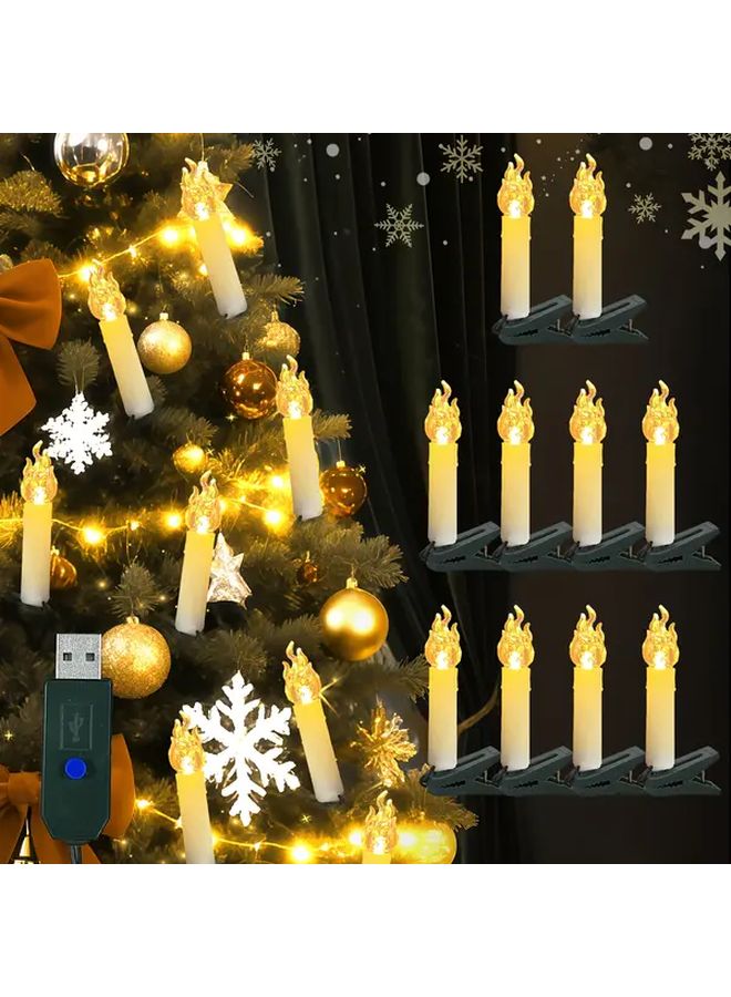 30 لمبة LED 476 إنش أضواء عيد الميلاد الخيالية باللون الأبيض الدافئ مع منفذ USB و8 أوضاع سلسلة لتزيين الشجرة - Image 1