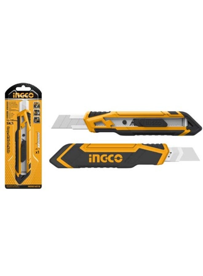 INGCO HKNs16518 Snap-Off Blade Knife – 18mm SK5 Steel Blade with Push Button - Image 2