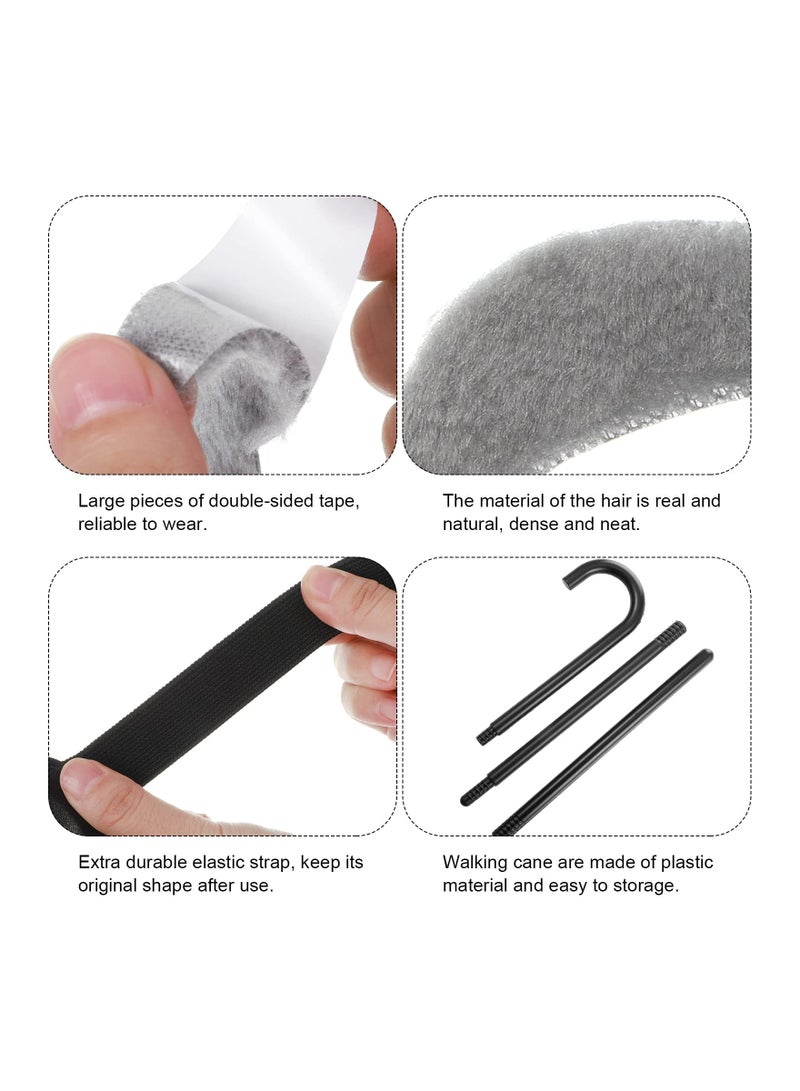 Zikra 9 Pcs 100th Day of School Costume for Boys Kids Pretend Old Man Costume Kit, Mad Scientist Wig Vest Glasses Grandpa - Image 4