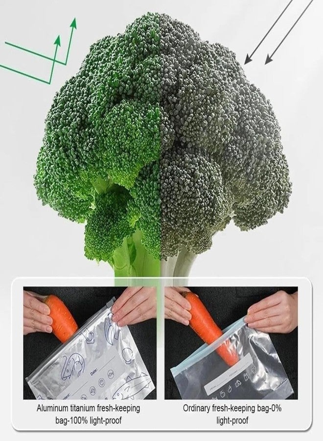 MKV MART Reusable Aluminum Foil Sealable Storage Bags Label and Zip Lock,Food Storage Vegetable Fruit Meat Biryani Food Kitchen Food Storage & Freezing, Stand-Up Bottom Silver Foil Pouches 10pcs - Image 5