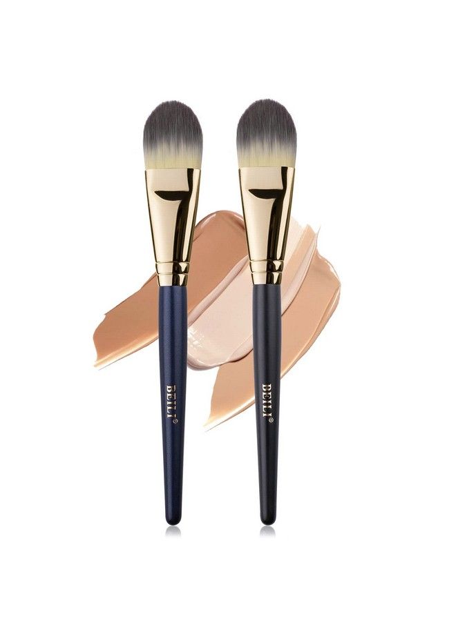 BEILI Foundation Brush Set For Liquid Mask Concealer Makeup Flat Foundation Makeup Brushes For Liquid Cream Foundation Powder Buffing Blending Premium Face Makeup Brushes(2Pcs) - Image 2