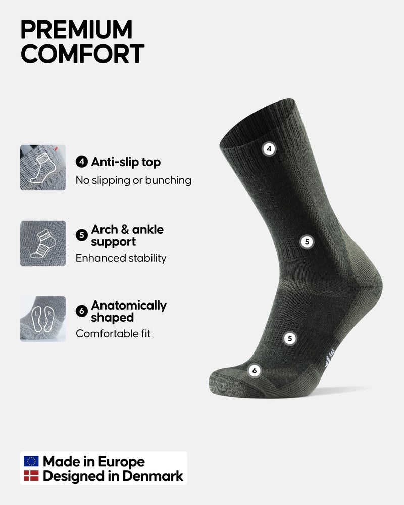DANISH ENDURANCE Merino Wool Hiking & Trekking Socks (Forest Green 1 Pair, US Women 11-13/US Men 9.5-12.5) - Image 3