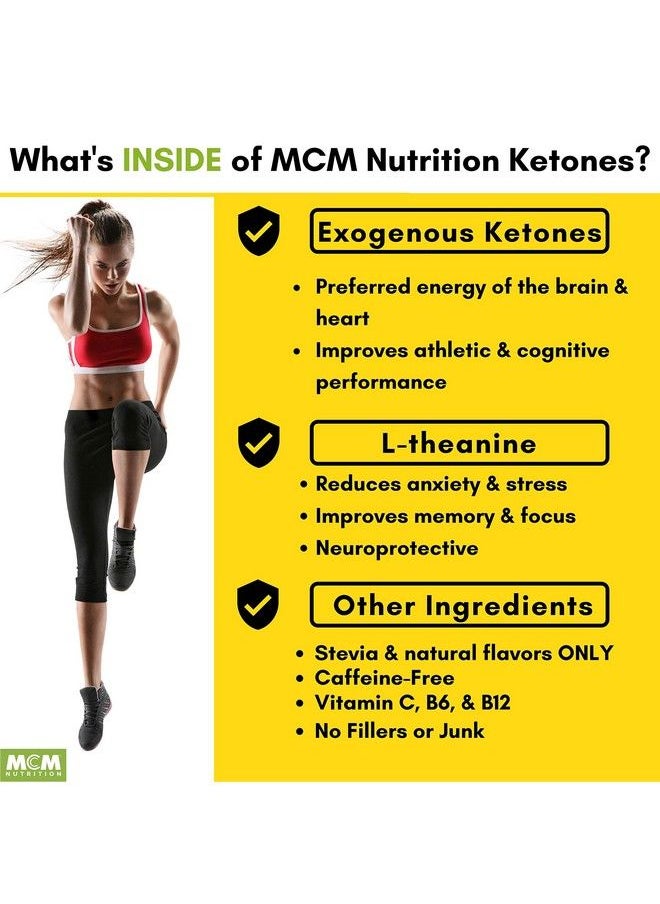 MCM Nutrition - Exogenous Ketones Powder And Bhb Caffeine Free (Lemon) Keto Drink Mix & Fast Acting Ketosis Packets Ketone Drink For Ketosis Ketones Supplement For Ketosis (20 Keto Packets) - Image 1