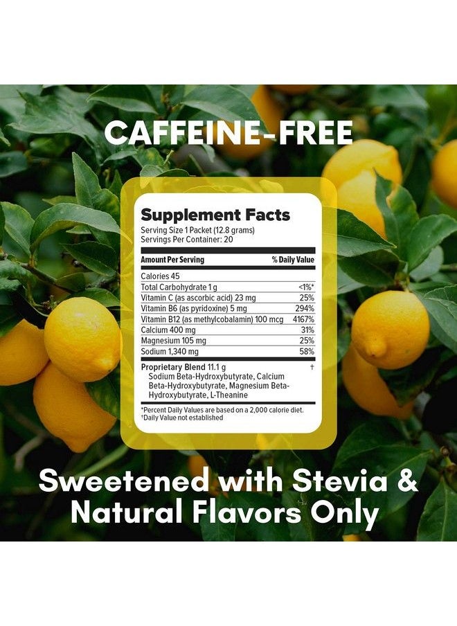 MCM Nutrition - Exogenous Ketones Powder And Bhb Caffeine Free (Lemon) Keto Drink Mix & Fast Acting Ketosis Packets Ketone Drink For Ketosis Ketones Supplement For Ketosis (20 Keto Packets) - Image 1