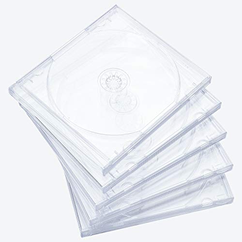Maxtek 10.4 mm Standard Single Clear CD Jewel Case with Assembled Clear Tray, 10 Pack - Image 1