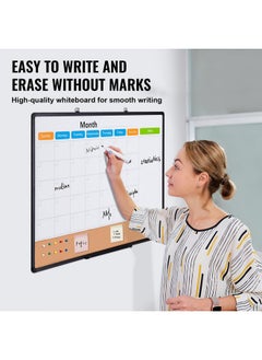 VEVOR 36"X 24" Monthly Calendar Whiteboard & Cork Board Combo With Aluminum Frame - 2-In-1 Magnetic Dry Erase Bulletin Board For Wall Mount - Ideal For School, Home, Office  - Image 3
