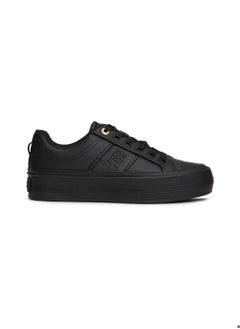 TOMMY HILFIGER Women's Leather Flatform Sneakers - Leather, Black  - Image 1