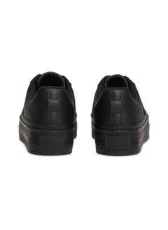TOMMY HILFIGER Women's Leather Flatform Sneakers - Leather, Black  - Image 3