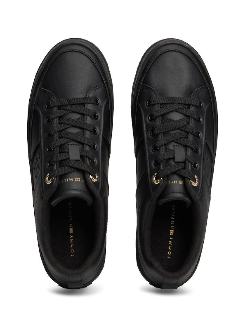 Women's Leather Flatform Sneakers - Leather, Black - pzsku/ZA6A1420F5AF2D23F565AZ/45/_/1741873938/4b6de177-23d6-40ff-936d-e07726c5f365