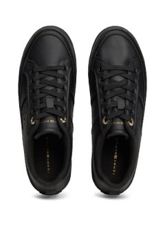 TOMMY HILFIGER Women's Leather Flatform Sneakers - Leather, Black  - Image 4