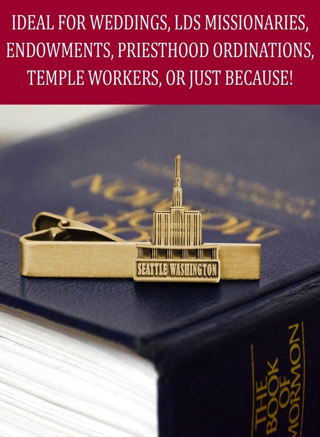 Ringmasters LDS Seattle Washington Temple Gold Steel Tie Bar - Tie Clip - Priesthood Gift, LDS Missionary, Tie Clip - Image 4