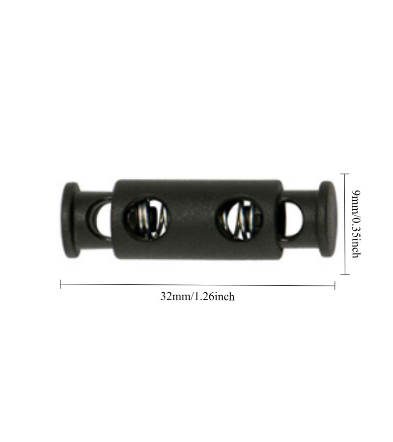 24pcs Black Spring Buckles for Drawstring Hat Clothing Elastic Adjustment - Image 3