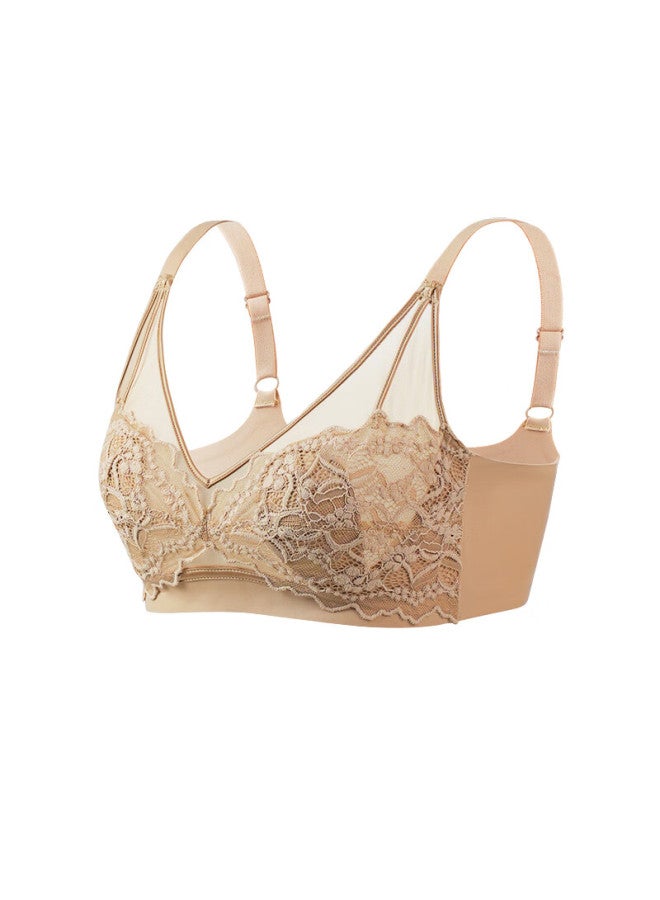 Yangxin Lace Mesh Bra For Women, Anti-sagging Rabbit Ear Cups, Push-up, Anti-sagging, Breathable, Wireless Brassiere