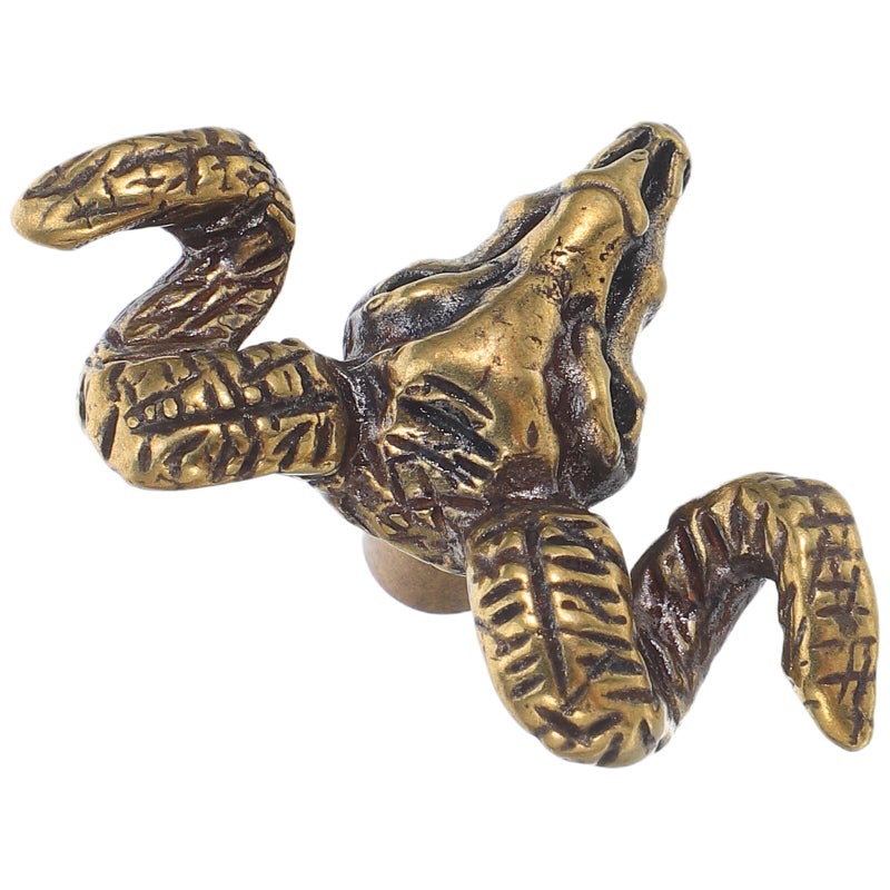 Vintage Brass Goat Head Cabinet Knobs Drawer Pulls Rustic Animal Handles For Furniture - Image 2