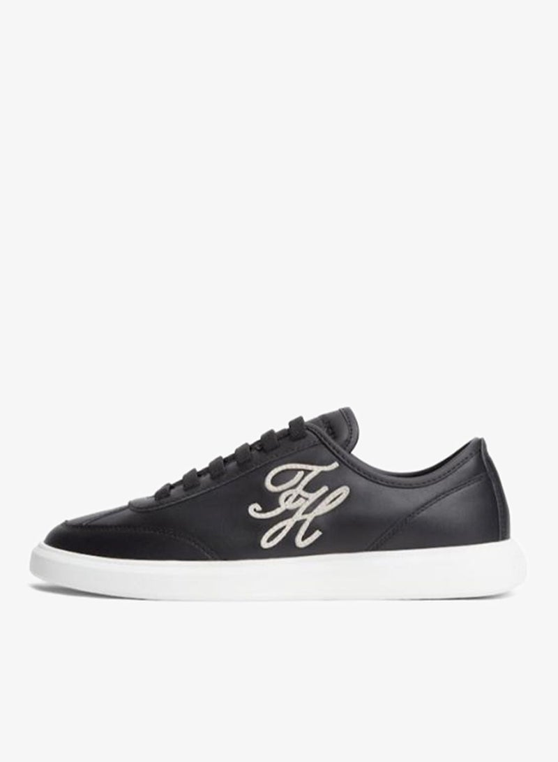 TOMMY HILFIGER Logo Lightweight Leather Court Trainers - Image 2