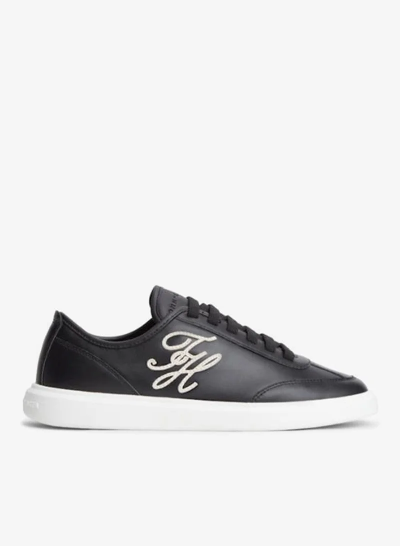 Logo Lightweight Leather Court Trainers