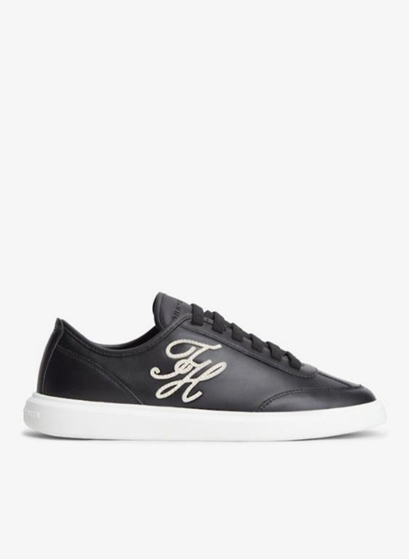TOMMY HILFIGER Logo Lightweight Leather Court Trainers - Image 1
