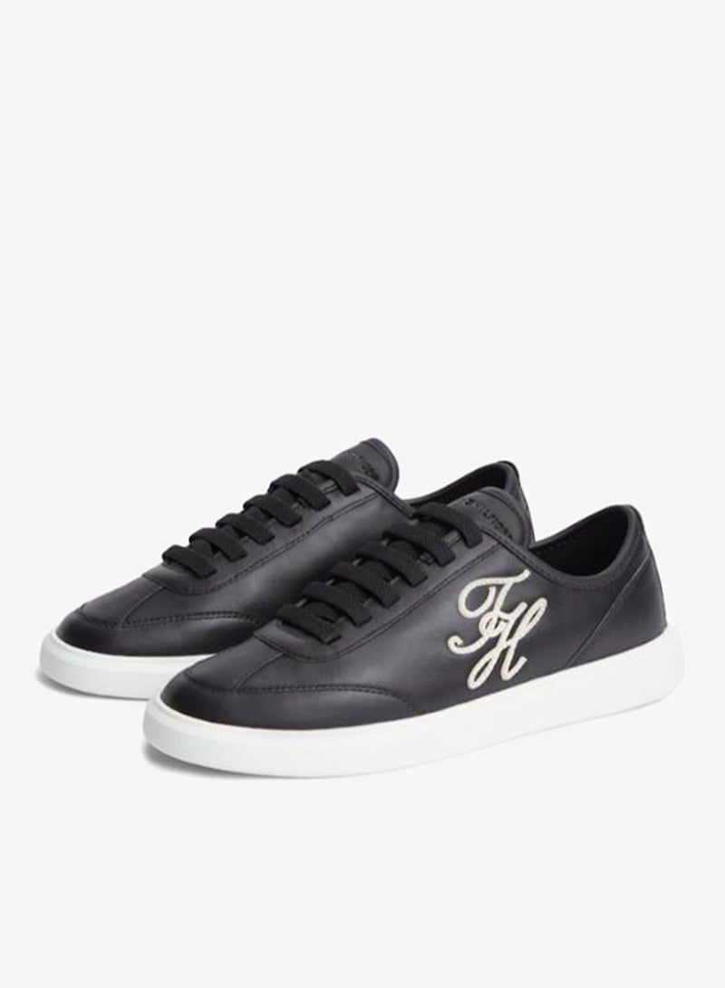 TOMMY HILFIGER Logo Lightweight Leather Court Trainers - Image 3