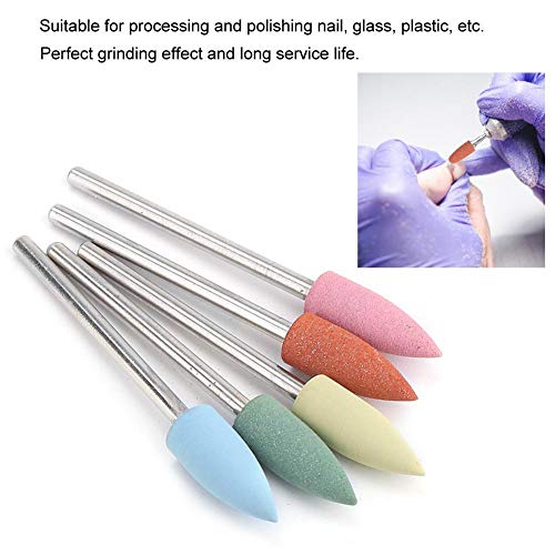 Brrnoo 5pcs Nail Drill Bits Set,Silicone Drill Bits for Nails Silicone Rubber Electric Grinding Head for Manicure Pedicure Nail Polishing Burr (152) - Image 2