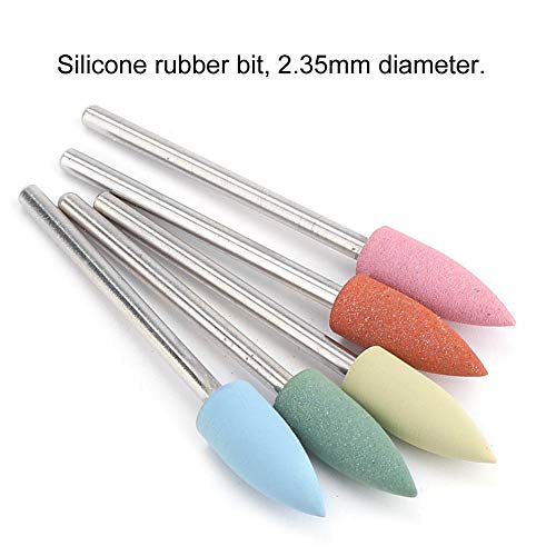 Brrnoo 5pcs Nail Drill Bits Set,Silicone Drill Bits for Nails Silicone Rubber Electric Grinding Head for Manicure Pedicure Nail Polishing Burr (152) - Image 4