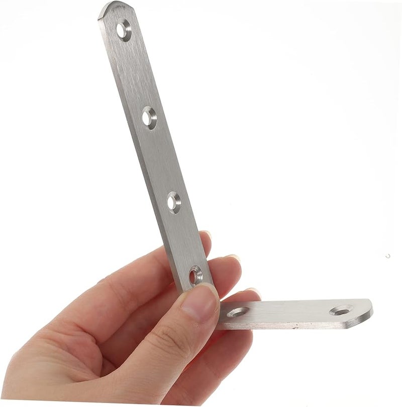 Jojofuny 10pcs Heavy Duty Stainless Steel L Shaped Brackets for Shelves Wall Mounts - Image 5
