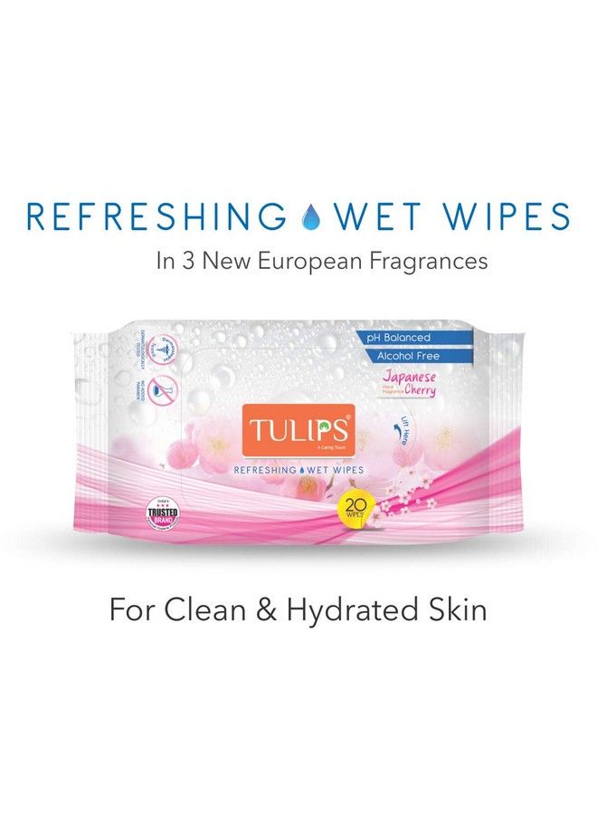 Tulips Refreshing Wet Wipes (Japanese Cherry Pack Of 3) - Image 3