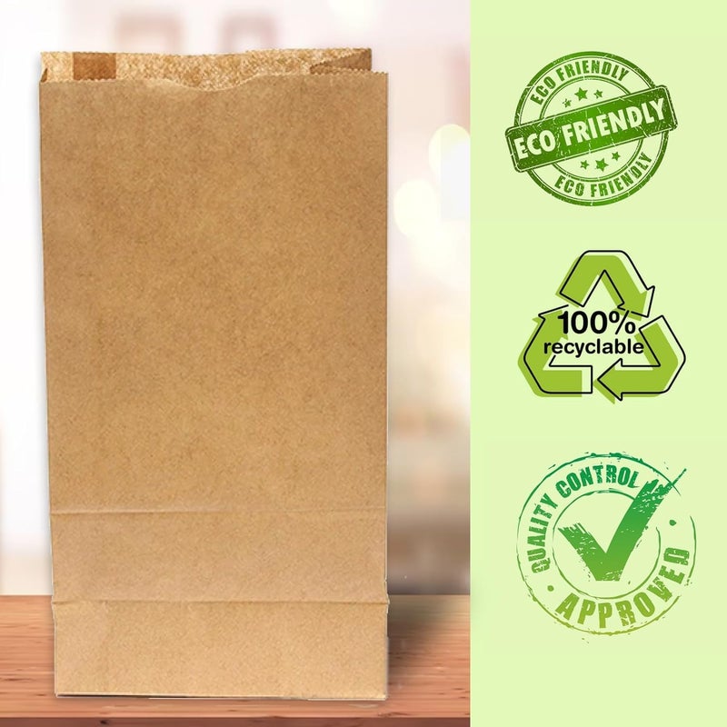 Perfect Stix 4lb Brown Paper Lunch Bags - Pack of 50ct, Disposable, Fold Top Closure - Image 2
