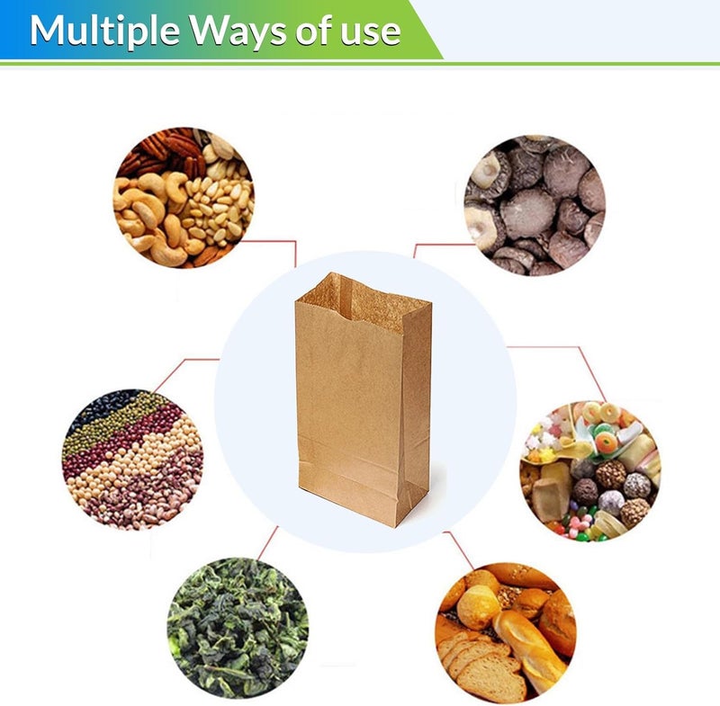 Perfect Stix 4lb Brown Paper Lunch Bags - Pack of 50ct, Disposable, Fold Top Closure - Image 4