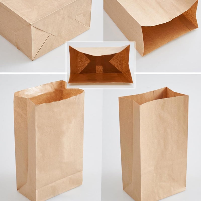 Perfect Stix 4lb Brown Paper Lunch Bags - Pack of 50ct, Disposable, Fold Top Closure - Image 5