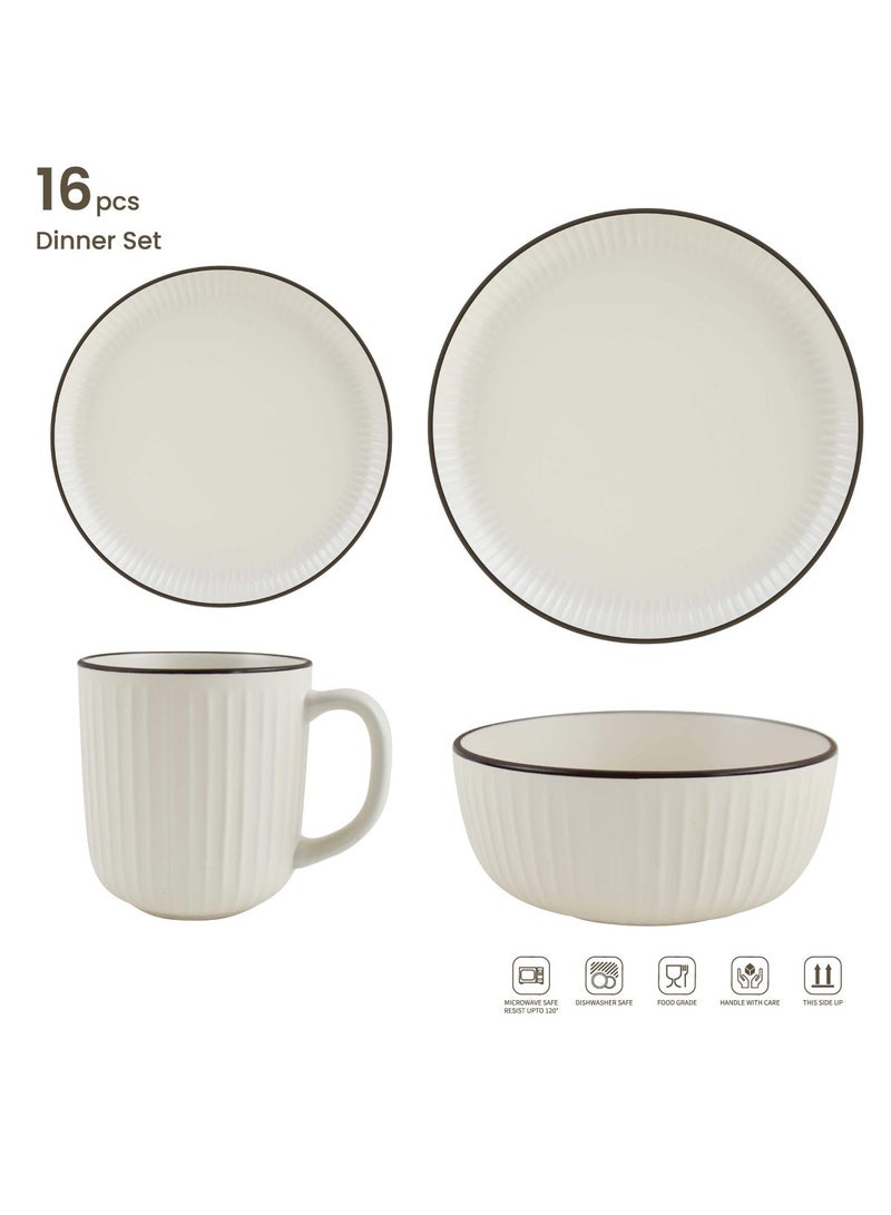 Kitchen Master 16-Piece Embossed Dinner Set Latte Rssp33-L - Image 3