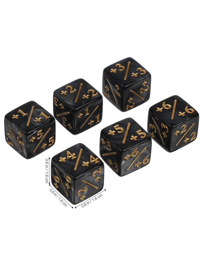 Toddmomy Set of 24 Acrylic Dice Counters: Cube-Shaped Positive and Negative Dice for Card Gaming Accessory and Kids Learning Toys (Black) - Image 2