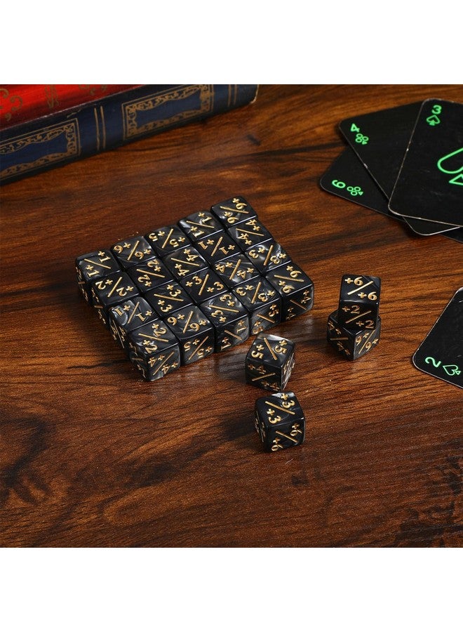Toddmomy Set of 24 Acrylic Dice Counters: Cube-Shaped Positive and Negative Dice for Card Gaming Accessory and Kids Learning Toys (Black) - Image 4