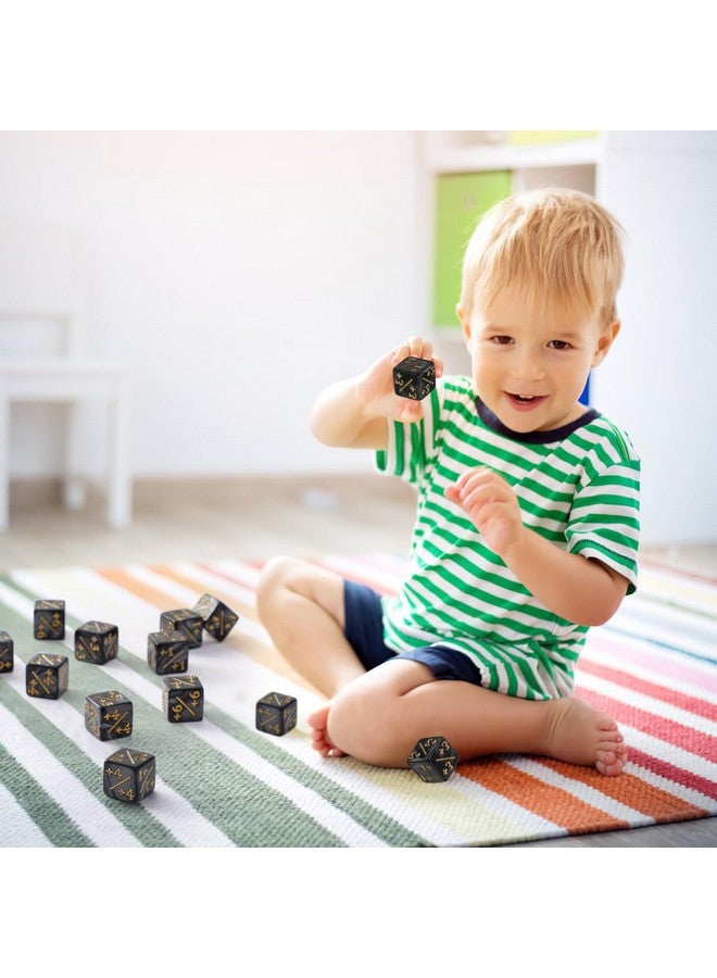 Toddmomy Set of 24 Acrylic Dice Counters: Cube-Shaped Positive and Negative Dice for Card Gaming Accessory and Kids Learning Toys (Black) - Image 3