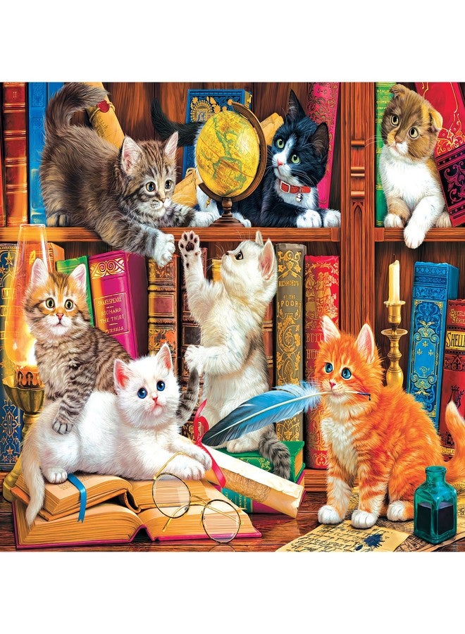 RoseArt - Fancy Cats - Library Mischief - 750 Piece Jigsaw Puzzle for Adults - Image 1