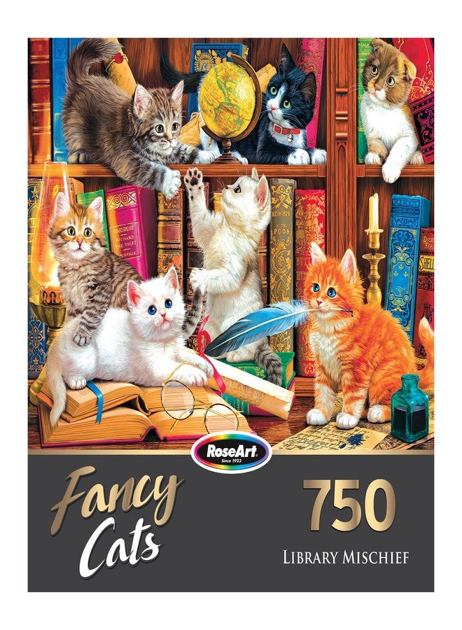 RoseArt - Fancy Cats - Library Mischief - 750 Piece Jigsaw Puzzle for Adults - Image 3