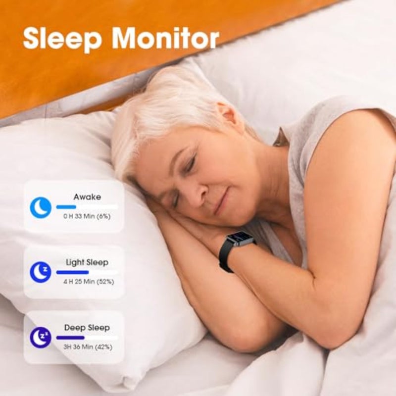 Fitness Tracker, Fitness Watch with Blood Oxygen, Heart Rate Monitor, Steps Calories Counter, Sleep Monitor, Pedometer IP68 Waterproof, Smart Watch for Android iPhones - Image 4