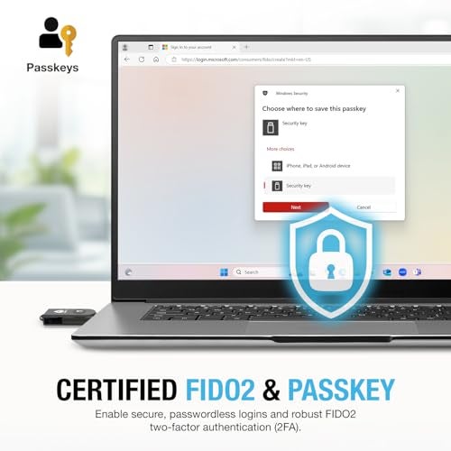 THETIS جهاز مفتاح الأمان Thetis Pro-A FIDO2 مع USB A و NFC، تطبيق مصدق TOTP/HOTP، مصادقة ثنائية العامل 2FA MFA، يعمل مع Windows/macOS/Linux/Gmail/Facebook/Dropbox/GitHub - Image 2