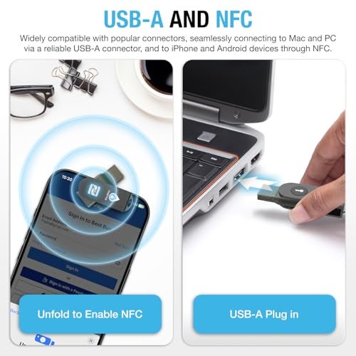 THETIS جهاز مفتاح الأمان Thetis Pro-A FIDO2 مع USB A و NFC، تطبيق مصدق TOTP/HOTP، مصادقة ثنائية العامل 2FA MFA، يعمل مع Windows/macOS/Linux/Gmail/Facebook/Dropbox/GitHub - Image 5
