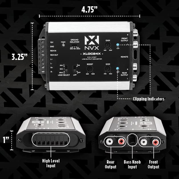 NVX XLOC24X 2 inputs / 4 outputs High Voltage Active Line Output Converter with Impedance Matching and Remote Level Control - Image 2