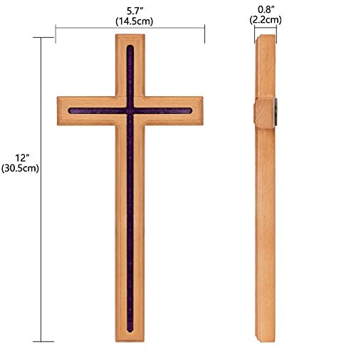 ARCHOBAN Cross for Wall, 12 Inch Handmade Catholic Wooden Wall Cross Decor, Giftable - Image 4