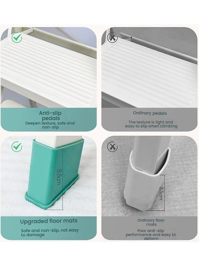 LEXIN Foldable Ladder 4 Steps, Household Ladder Folding Step Stool with Non-Slip Steps, Safety Locking Ladder for Home Improvement, Storage Room and Garden Tasks - Image 5