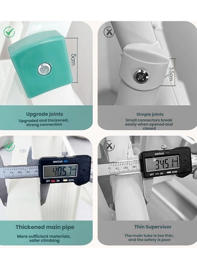 LEXIN Foldable Ladder 4 Steps, Household Ladder Folding Step Stool with Non-Slip Steps, Safety Locking Ladder for Home Improvement, Storage Room and Garden Tasks - Image 4