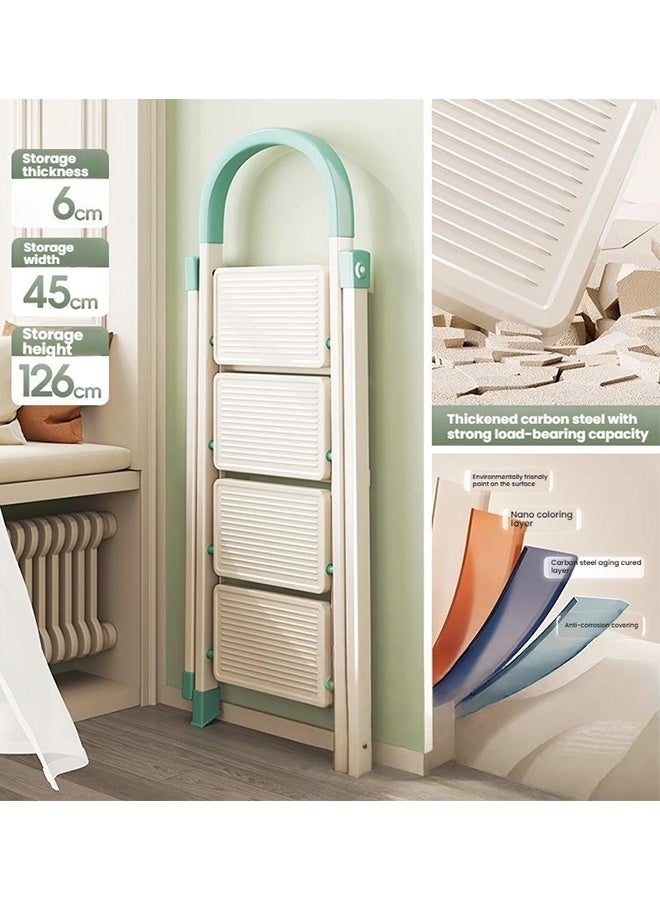 LEXIN Foldable Ladder 4 Steps, Household Ladder Folding Step Stool with Non-Slip Steps, Safety Locking Ladder for Home Improvement, Storage Room and Garden Tasks - Image 2