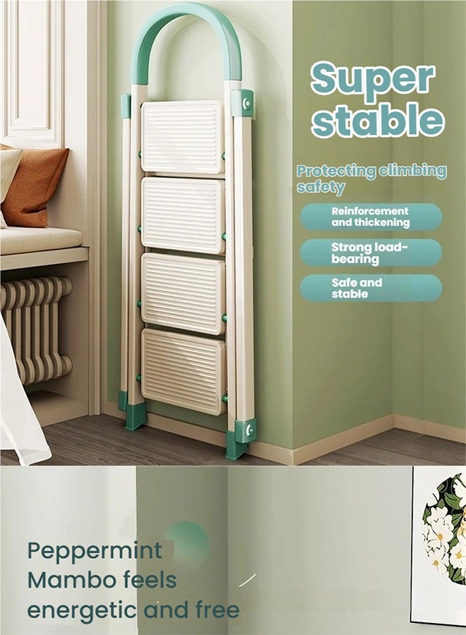 LEXIN Foldable Ladder 4 Steps, Household Ladder Folding Step Stool with Non-Slip Steps, Safety Locking Ladder for Home Improvement, Storage Room and Garden Tasks - Image 3