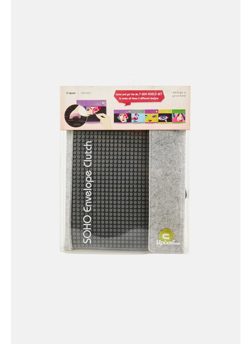 UPIXEL Soho Envelop Clutch With Pixel Chips, Grey  - Image 1