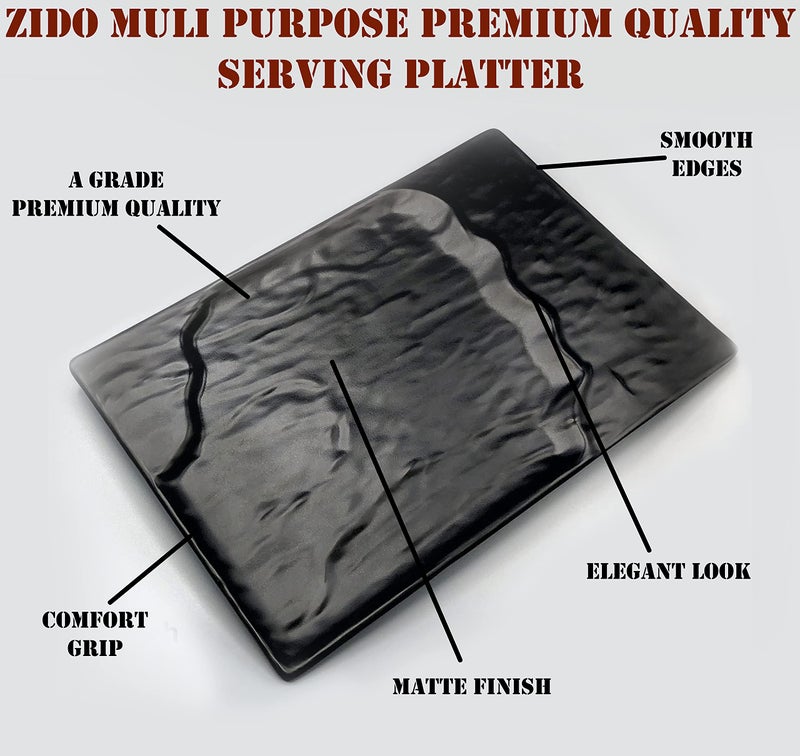 ZIDO (Pack of 1 Exclusive Classical Design Serving Platter for All Type of Snacks Like Burger, Cutlet, Pakora, Momos, French Fries and All Tandoori Items. - Image 2