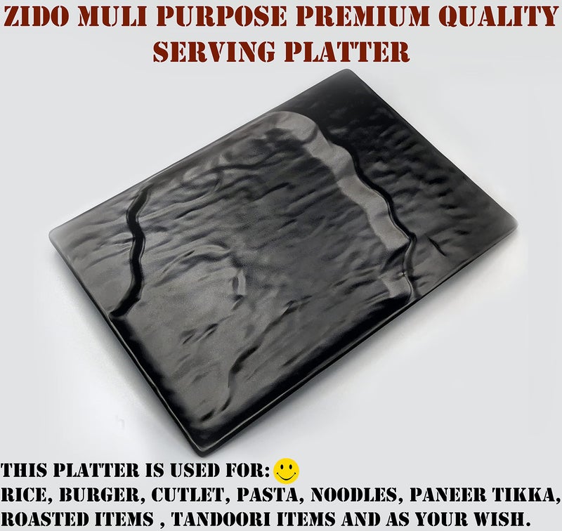 ZIDO (Pack of 1 Exclusive Classical Design Serving Platter for All Type of Snacks Like Burger, Cutlet, Pakora, Momos, French Fries and All Tandoori Items. - Image 3