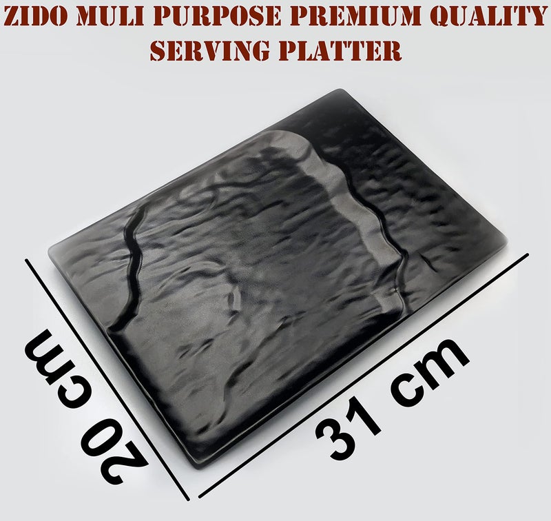 ZIDO (Pack of 1 Exclusive Classical Design Serving Platter for All Type of Snacks Like Burger, Cutlet, Pakora, Momos, French Fries and All Tandoori Items. - Image 4